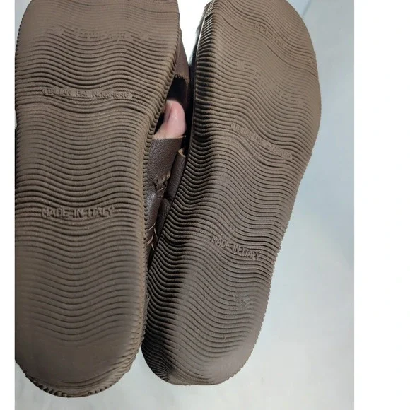 Famolare Brown Leather "Hi-Up" Wave Sole Sandals Woven Slingback Sandals Size 8M - Picture 10 of 11